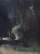 James Abbott McNeil Whistler Nocturne in Black and Gold,The Falling Rocket oil painting artist